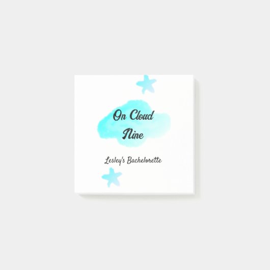 On Cloud nine pastel blauwe wolken ster vrijgezell Post-it® Notes (Voorkant)