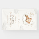 On Cloud Nine Teddy Bear Baby Shower Welkom Spandoek (Horizontaal)