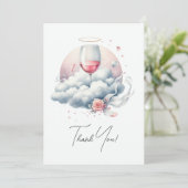 On Cloud Wijn Bruidsmeisjesfeest Bedankkaart (Staand voorkant)