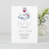 On Cloud Wine Bruidsfeestje Kaart (Staand voorkant)