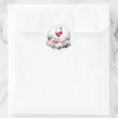 On Cloud Wine Bruiloftsfeest Ronde Sticker (Tas)