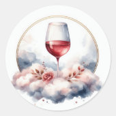 On Cloud Wine Bruiloftsfeest Ronde Sticker (Voorkant)