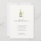 On Cloud Wine Champagne Bridal Shower Invitation Kaart (Voorkant)