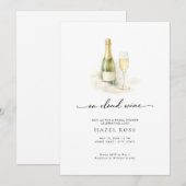 On Cloud Wine Elegant Champagne Bridal Shower Kaart (Voorkant / Achterkant)