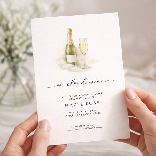 On Cloud Wine Elegante Champagne Bruiloftsfeest Kaart