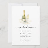 On Cloud Wine Elegante Champagne Bruiloftsfeest Kaart (Voorkant)