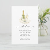 On Cloud Wine Elegante Champagne Bruiloftsfeest Kaart (Staand voorkant)