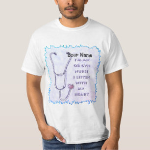 On Gyn Nurse Heart aangepaste verpleegkundigen t-s T-shirt