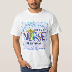 On Gyn Nurse Motto verpleegkundigen aangepaste ver T-shirt