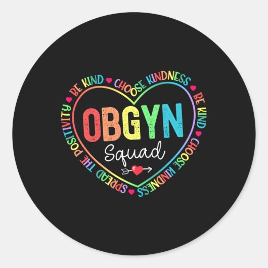 On Gyn Squad Verloskundige Gynaecoloog Gezondheids Ronde Sticker (Voorkant)