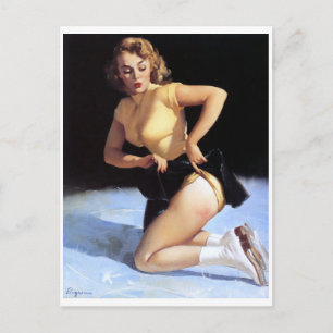 On Ice Pin Up Briefkaart