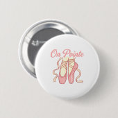 On Inte Ballet Funny Ballerina Pun Dance  Ronde Button 5,7 Cm (Voorkant /achterkant)