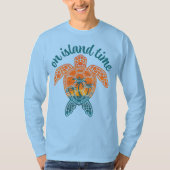 On Island Time Tropical Sunset Zee Schildpad Ontwe T-shirt (Voorkant)