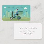 On line scooter Freight Delivery Driver Service Visitekaartje (Voorkant / Achterkant)