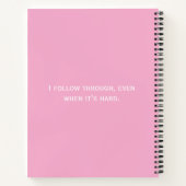 'On My Debt Free Journey' Customizable Name Pink  Notitieboek (Achterkant)