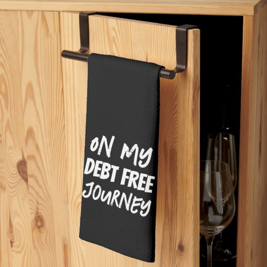 'On My Debt Free Journey' Inspiring Motivational  Theedoek (Derde Gevouwen)