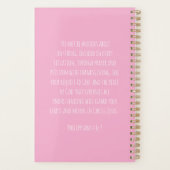 'On My Debt Free Journey' Pink Faith-Centered  Planner (Achterkant)