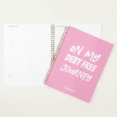 'On My Debt Free Journey' Pink Focused Organized Planner (Display)
