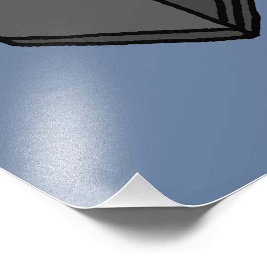 On My Puter Funny Computer Gray Cat Meme Foto Afdruk (Hoek)