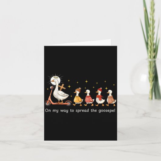 On My Way To Spread The Gospel Funny Goose Christi Kaart (Voorkant)