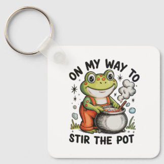 On My Way To Stir The Pot Funny Frog Sarcastic Sleutelhanger