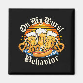 On My Wurst Behavior Retro Groovy Beer  Magneet (Voorkant)