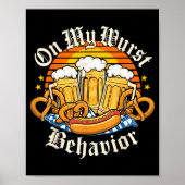 On My Wurst Behavior Retro Groovy Beer  Poster (Voorkant)