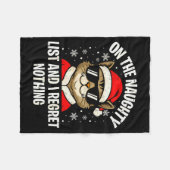 On Naughty List And I Regret Nothing Funny Cat Chr Fleece Deken (Voorkant (Horizontaal))