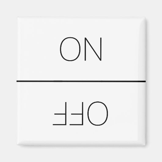 ON OFF Black white Clean Dirty Dishwasher wasgoed Magneet (Voorkant)