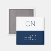 ON OFF Blue white Clean Dirty Dishwasher-teken Magneet (Voorkant / Achterkant)