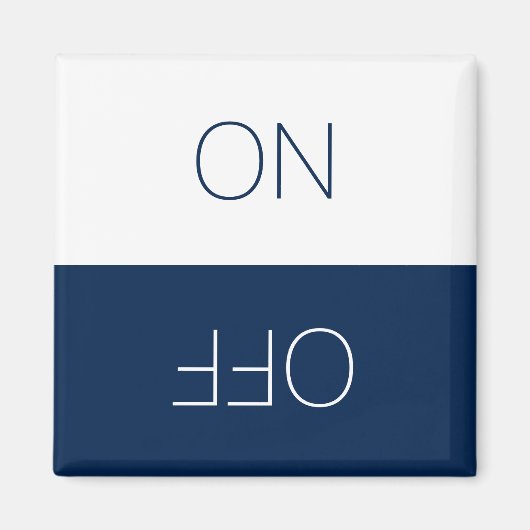 ON OFF Blue white Clean Dirty Dishwasher-teken Magneet (Voorkant)