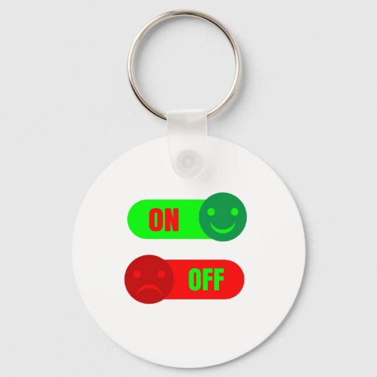 On Off Mood Emoji Sleutelhanger (Voorkant)