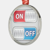 On Off Switch Web-stijl Metalen Ornament (Links)
