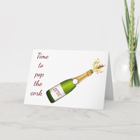 ON **OUR ANNIVERSARY** *POP THE CORK* CARD KAART (Voorkant)