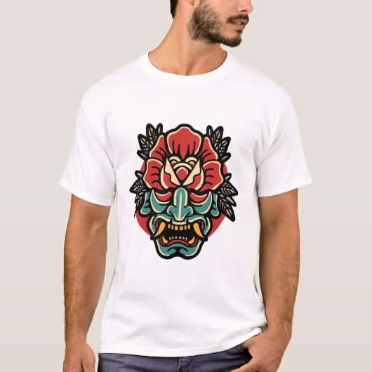 On-roos tattoo ontwerp T-shirt (Voorkant)
