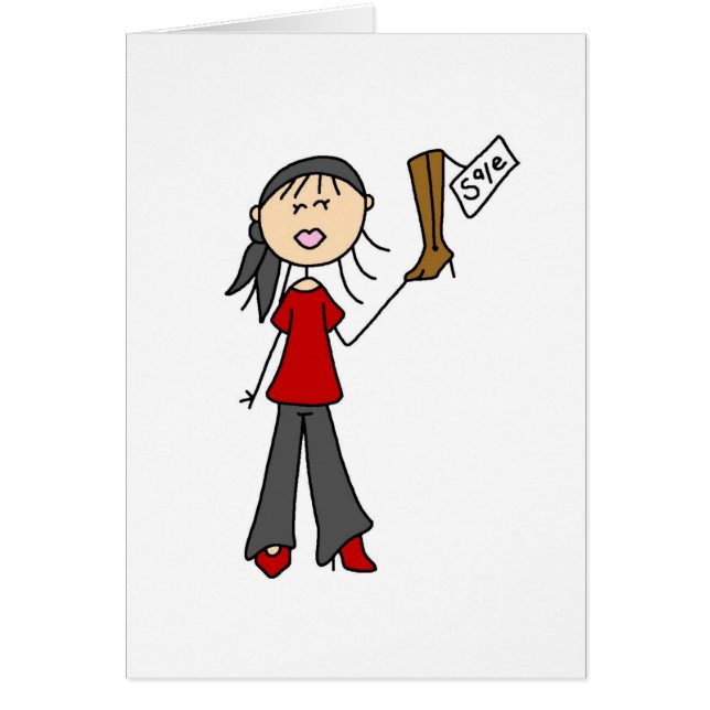 On-Sale Shopping Stick Figuur Card (Voorkant)