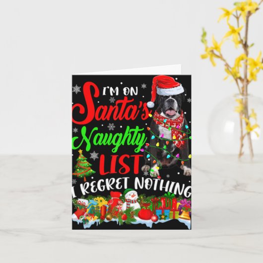 On Santas Naughty List Xmas Boxer T Shirt  Kaart (Gele Bloem)