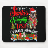 On Santas Naughty List Xmas English Bulldog  Muismat (Voorkant)