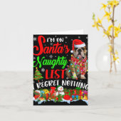 On Santas Naughty List Xmas English Bulldog T Shir Kaart (Gele Bloem)