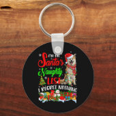 On Santas Naughty List Xmas Shiba Inu T Shirt  Sleutelhanger (Voorkant)