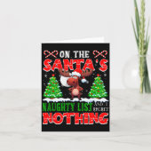 On Santa's Xmas Naughty List Regret Nothing Santa  Kaart (Voorkant)