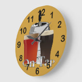 On Tap - Beer / Keg Round Wall Clock Grote Klok (Hoek)