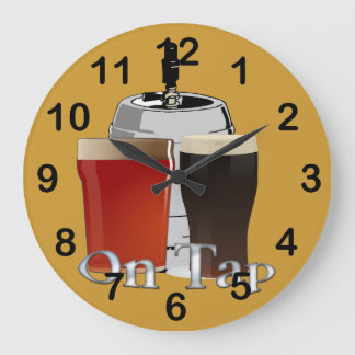 On Tap - Beer / Keg Round Wall Clock Grote Klok