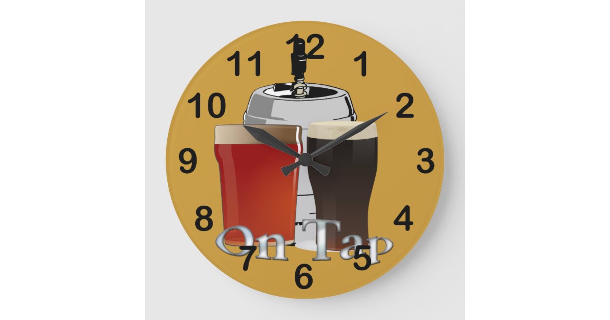 On Tap - Beer / Keg Round Wall Clock Grote Klok | Zazzle.nl