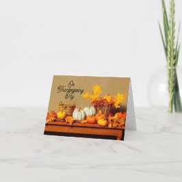 On Thanksgiving Day Holiday Card Feestdagen Kaart