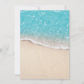 On The Beach Blue Ocean wedding Invitation Kaart (Achterkant)