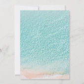 On The Beach Summer Blue Ocean tropical  wedding Kaart (Achterkant)
