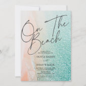 On The Beach Summer tropical wedding Kaart (Voorkant)