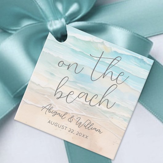 On The Beach Wedding Bedankjes Labels