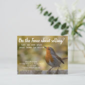 On the Fence Vastgoed Robin Postcard Briefkaart (Staand voorkant)